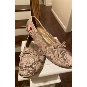 Marc Joseph Cypress Hill Beige Snakeskin Driving Loafers/Moccasins, size